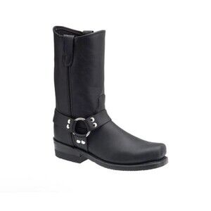 DOUBLE-H Men’s Black Domestic Harness Motorcycle Boots 4008 Size 12D (Med Width)